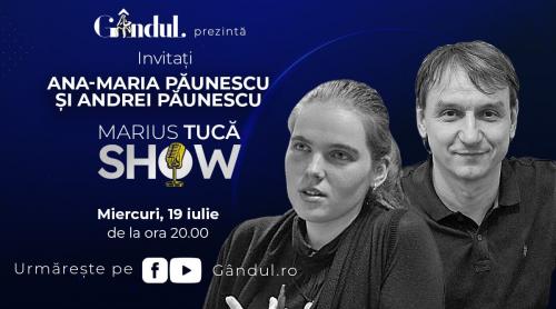Marius Tucă Show începe miercuri, 19 iulie, de la ora 20.00, live pe gândul.ro. Invitați: Ana-Maria Păunescu și Andrei Păunescu (VIDEO)