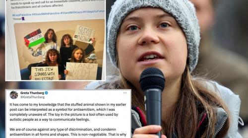 Greta Thunberg postează apoi șterge o jucărie de plus din postarea „Palestina liberă”: „Nu eram complet conștientă”