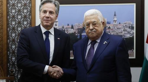 Președintele Autorității Palestiniene Abbas cere „încetarea imediată” a războiului în timpul întâlnirii cu Blinken