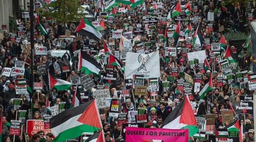 Protestele pro-Palestina au costat Poliția "20 de milioane lire sterline", în timp ce alte mii de persoane au ieșit pe străzile Londrei în al nouălea weekend consecutiv