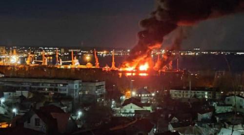 Forțele aeriene ucrainene spun că au distrus o navă rusă în Marea Neagră