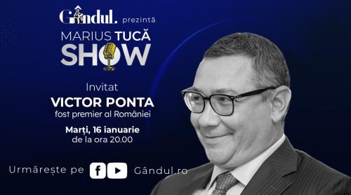 Marius Tucă Show începe marți, 16 ianuarie, de la ora 20.00, live pe gândul.ro. Invitați: Victor Ponta și Mirel Palada (VIDEO)