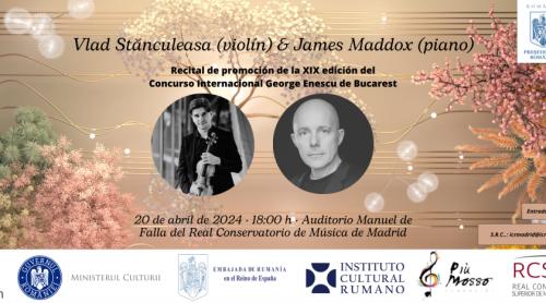 REGAL MUZICAL, organizat de ICR Madrid, pentru promovarea Festivalului "George Enescu." Evenimentul are loc la cea mai importantă și cea mai veche instituție de educație muzicală din Spania