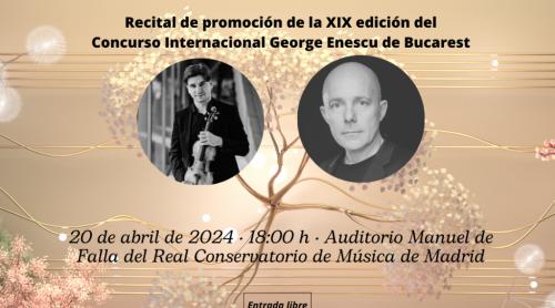 REGAL MUZICAL la ICR Madrid pentru promovarea Festivalului "George Enescu." Evenimentul are loc la cea mai importantă și cea mai veche instituție de educație muzicală din Spania