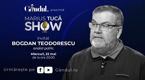 Marius Tucă Show începe miercuri, 22 mai, de la ora 20.00, live pe gândul.ro. Invitat: Bogdan Teodorescu (VIDEO)
