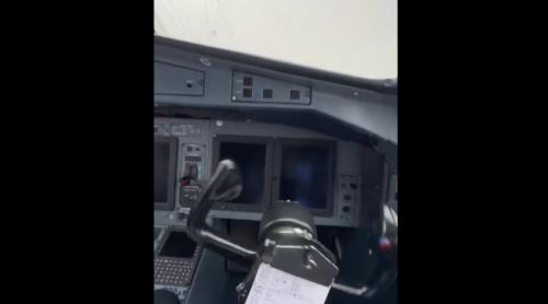 VIDEO. Mișcarea necontrolată a manșelor unei aeronave ATR a Companiei Tarom, care fost la un pas să fie răsturnată de vijelie pe Aeroportul din Oradea