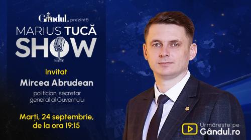 Marius Tucă Show începe marți, 24 septembrie, de la ora 19.15, live pe Gândul. Invitat: Mircea Abrudean (VIDEO)