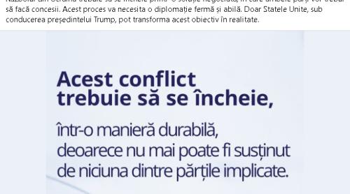 Efectul Uraganului Trump: Ambasada SUA în România își schimbă radical politica și cere încetarea războiului din Ucraina și cere CONCESII lui Zelenski