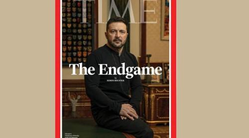 Time îl pune din nou pe Zelensky pe copertă, dar de data aceasta cu titlul „Endgame”