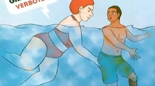 Germania: o campanie împotriva hărțuirii în piscine stârnește controverse - o femeie albă, ilustrată ca agresor